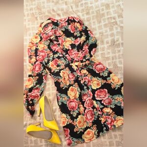 Black and Yellow Sleeveless Sundress for Wedding Guest